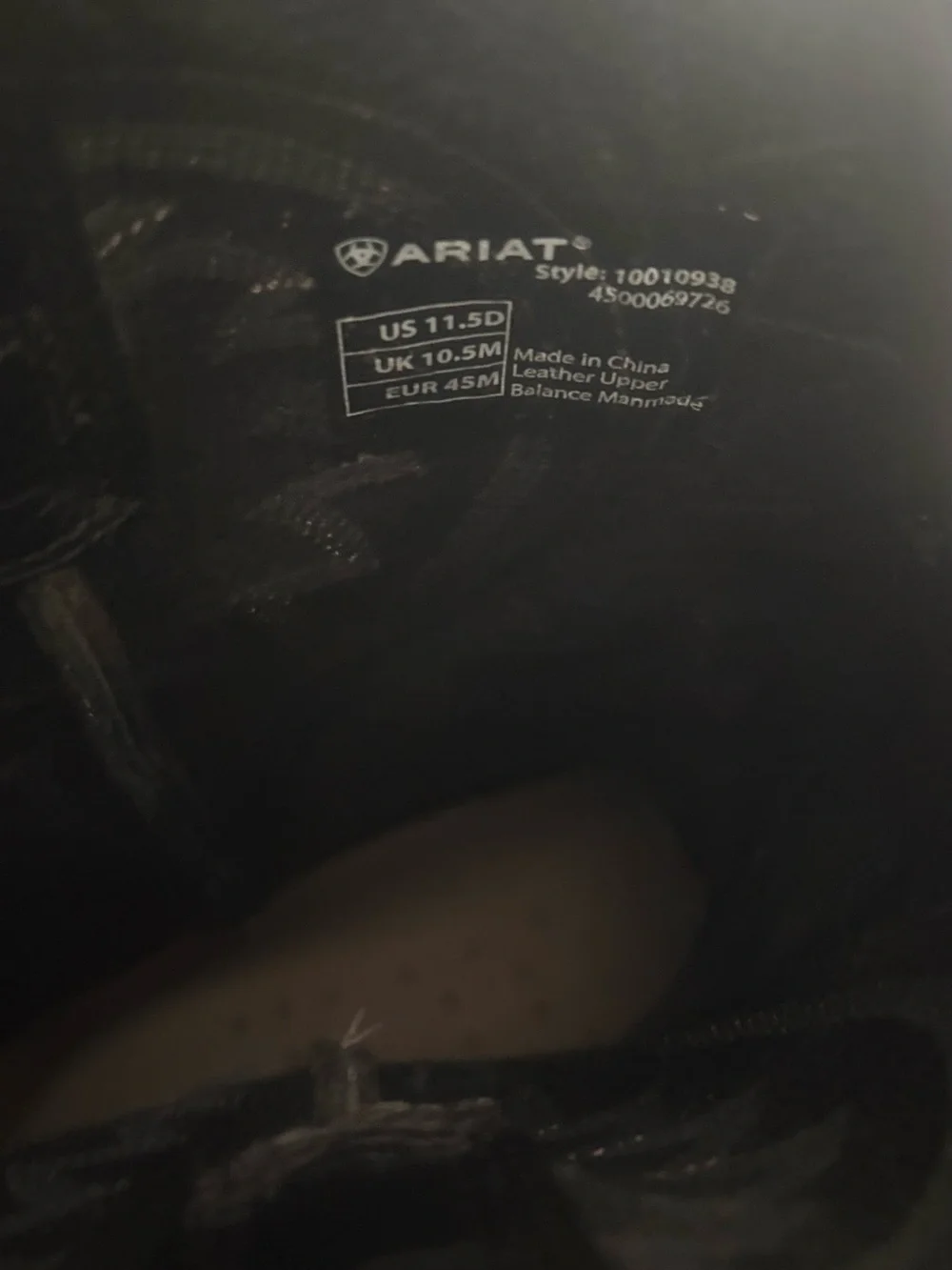 Ariat Black Western Leather Lace-Up Boots with Contrast Stitching